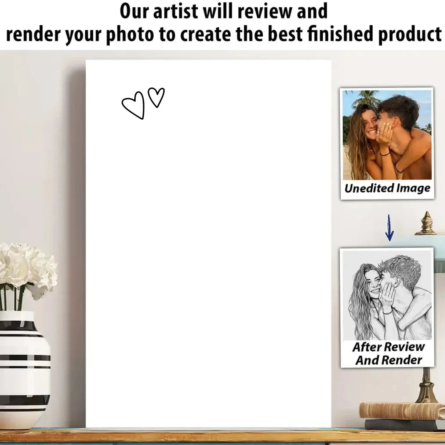 Custom Couple Photo Portrait How Lucky Are We – Personalized Photo Poster Wall Art – Romantic Anniversary & Valentine’s Day Gift for Him or Her Ezcustomize