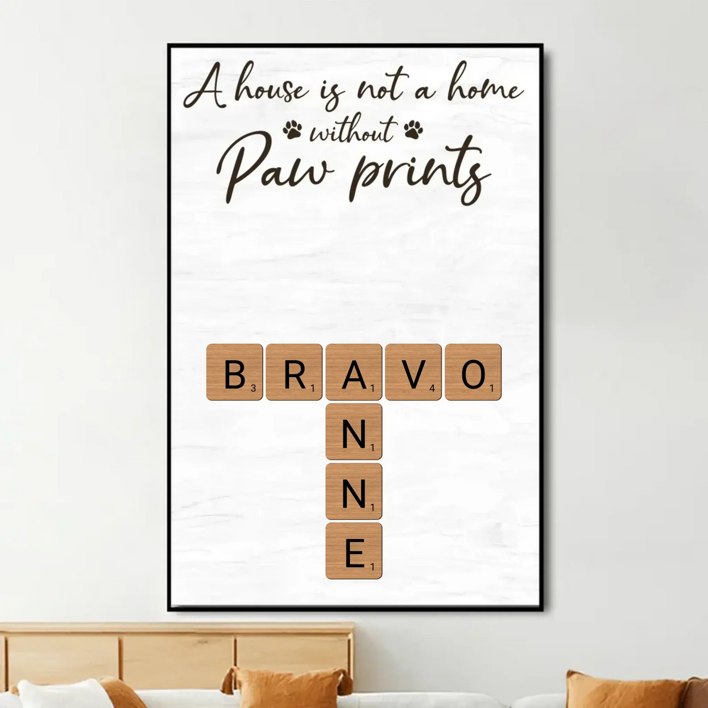 Custom Family Pet Portrait Art – Personalized Poster/Canvas – Unique Gift with Pet Names for Dog & Cat Lovers Ezcustomize