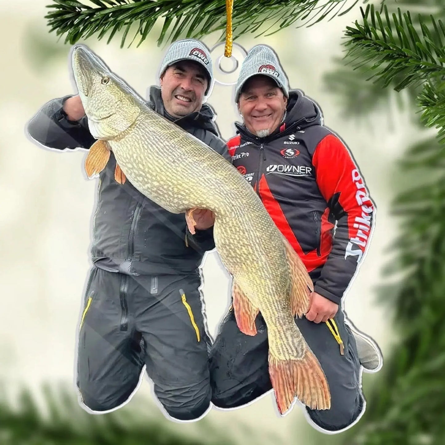 Custom Fisherman Photo Ornament – Personalized Gift for Fishing Lovers, Dad, Grandpa, or Husband Ezcustomize