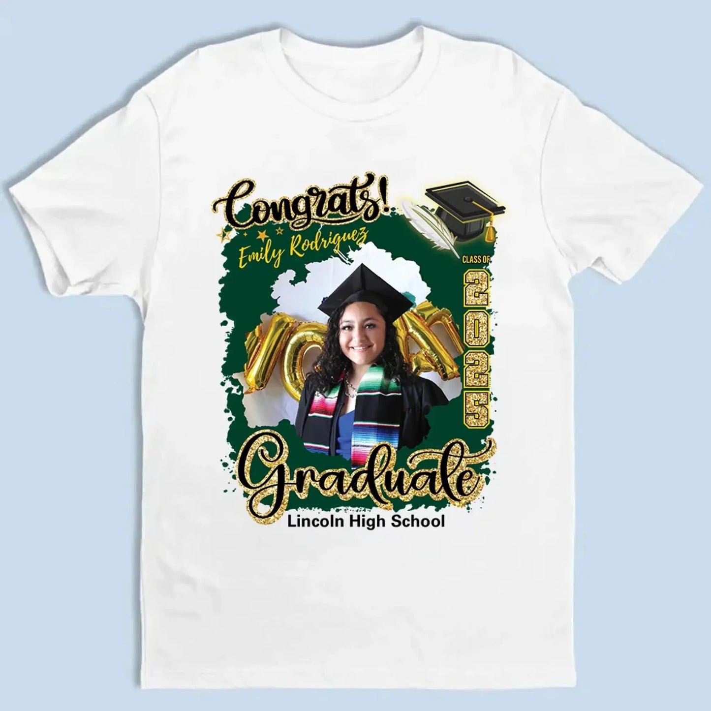 Custom Grad T-Shirt – Upload Your Photo – Perfect Gift for Graduates Ezcustomize