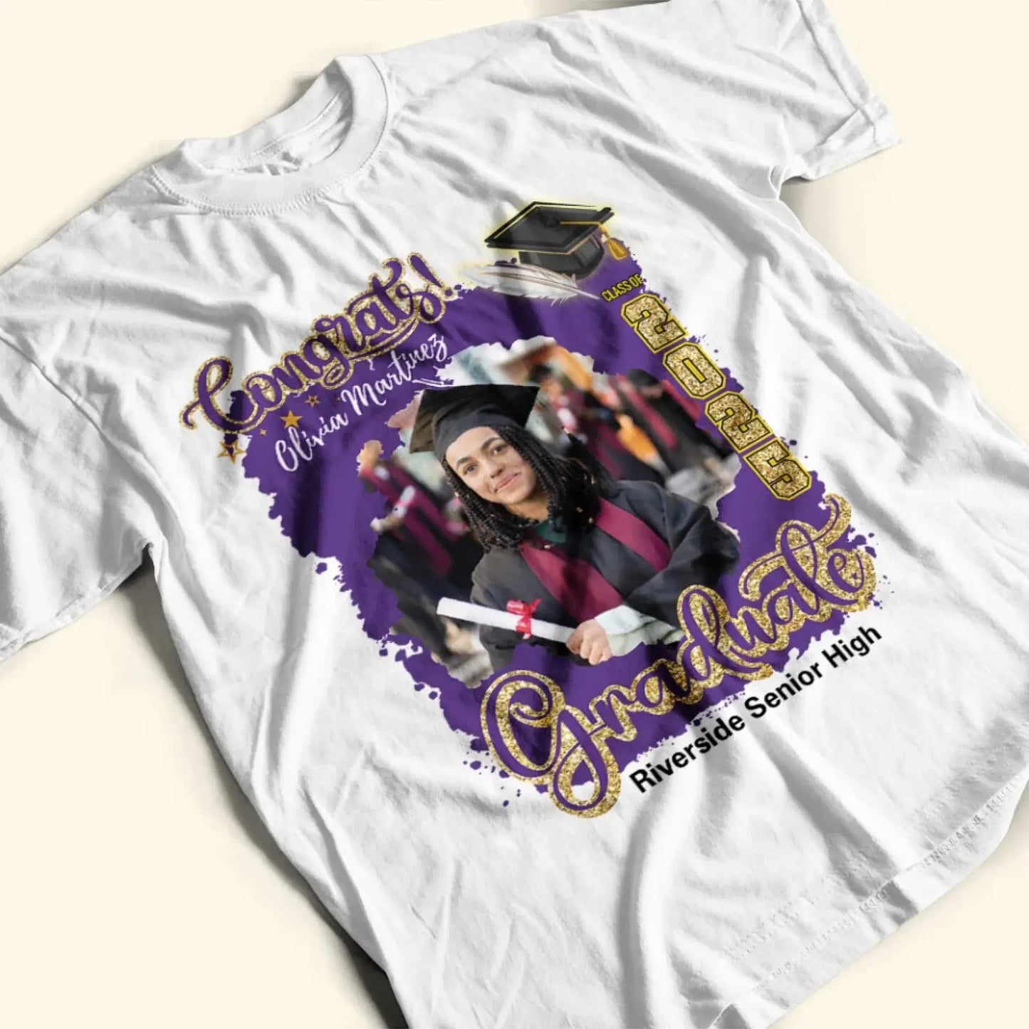 Custom Grad T-Shirt – Upload Your Photo – Perfect Gift for Graduates Ezcustomize