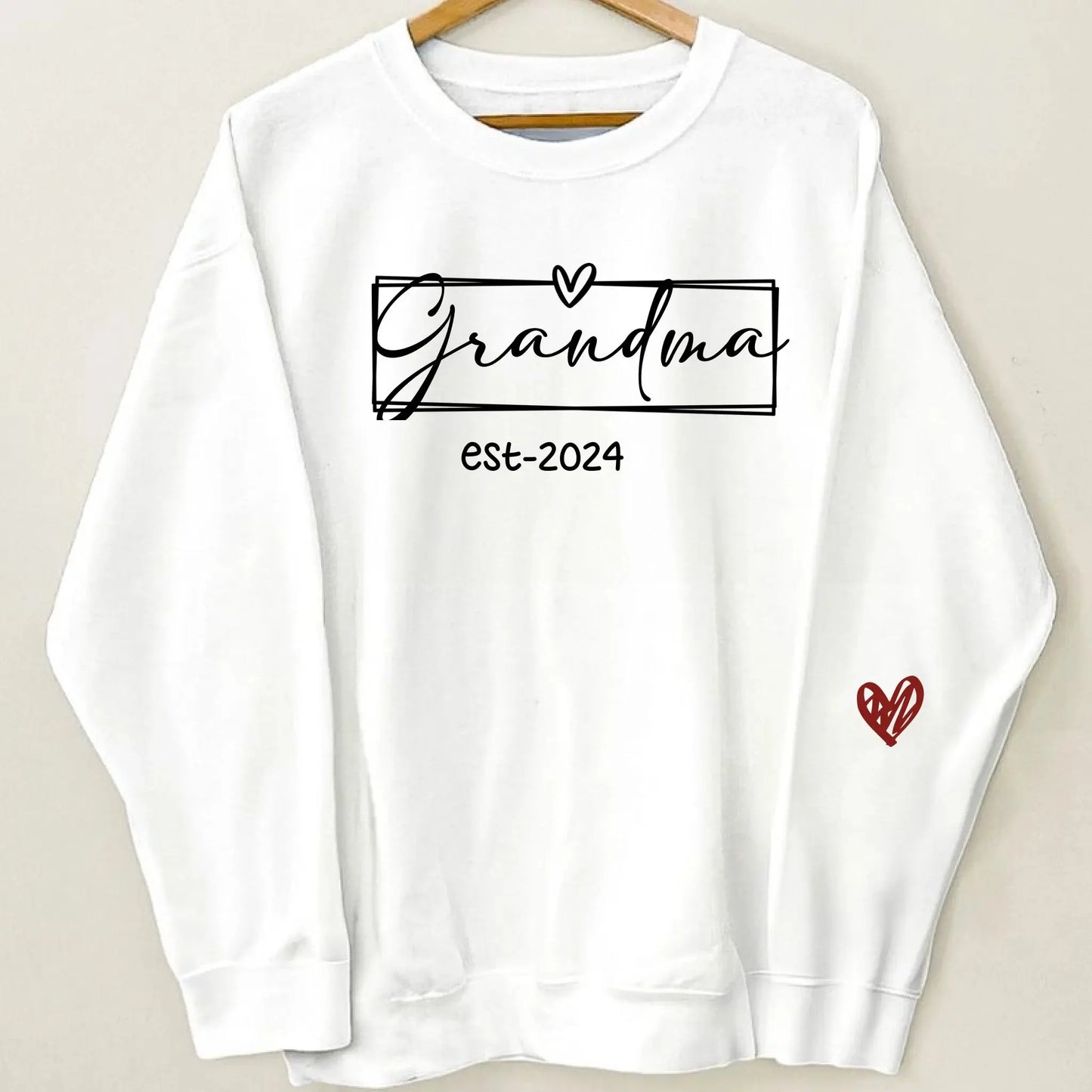 Custom Grandma Sweatshirt with Kid Names on Sleeve – Personalized Gift for Nana, Mimi, or Grandmother Ezcustomize