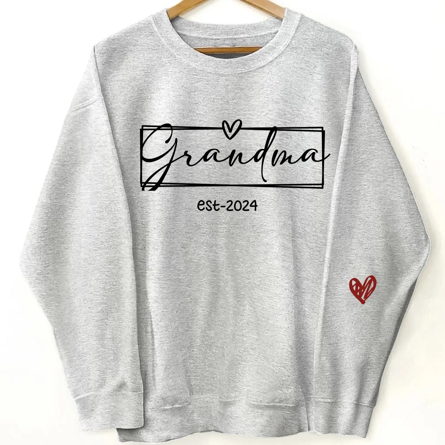 Custom Grandma Sweatshirt with Kid Names on Sleeve – Personalized Gift for Nana, Mimi, or Grandmother Ezcustomize