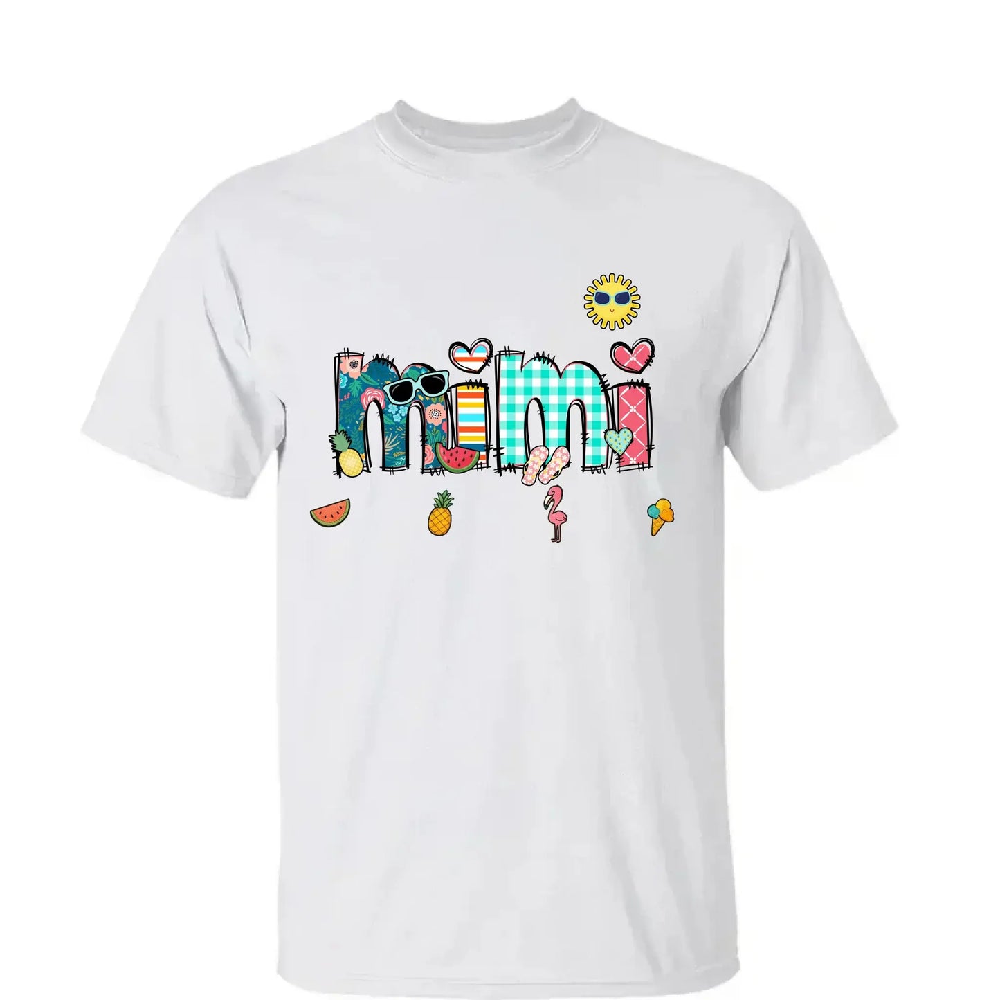 Custom Grandma & Grandkids Beach Shirt – Personalized T-Shirt for Nana, Mama, Mimi with Kids’ Names – Fun Summer or Birthday Gift Ezcustomize