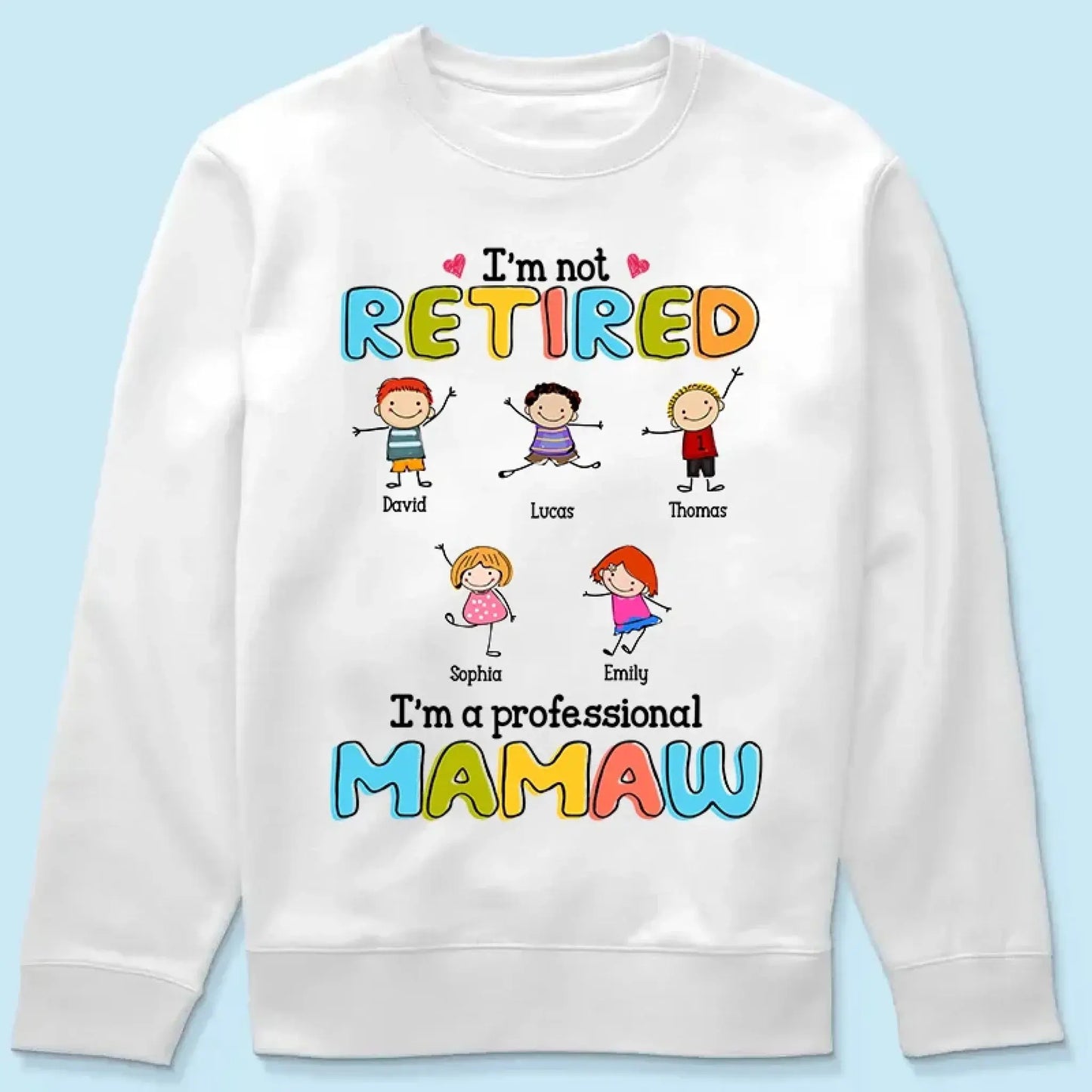 Custom Grandmother T-Shirt - I'm Not Retired, I'm a Professional Grandma Stick Figure Design Ezcustomize