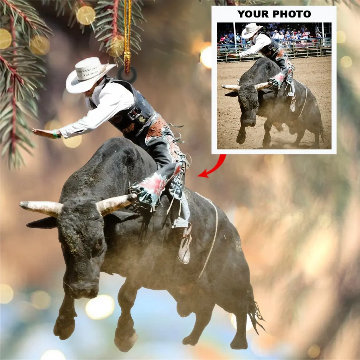 Custom Horse Photo Ornament, Personalized Equestrian Gift for Horse Lovers, Country Girl, Picture Acrylic Christmas Ornament | Horse Riding, Riders Ezcustomize