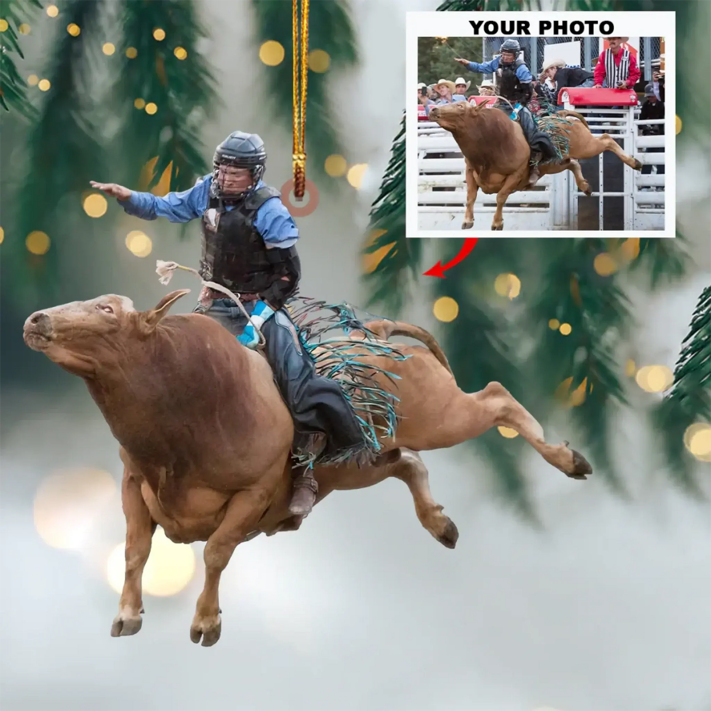 Custom Horse Photo Ornament, Personalized Equestrian Gift for Horse Lovers, Country Girl, Picture Acrylic Christmas Ornament | Horse Riding, Riders Ezcustomize