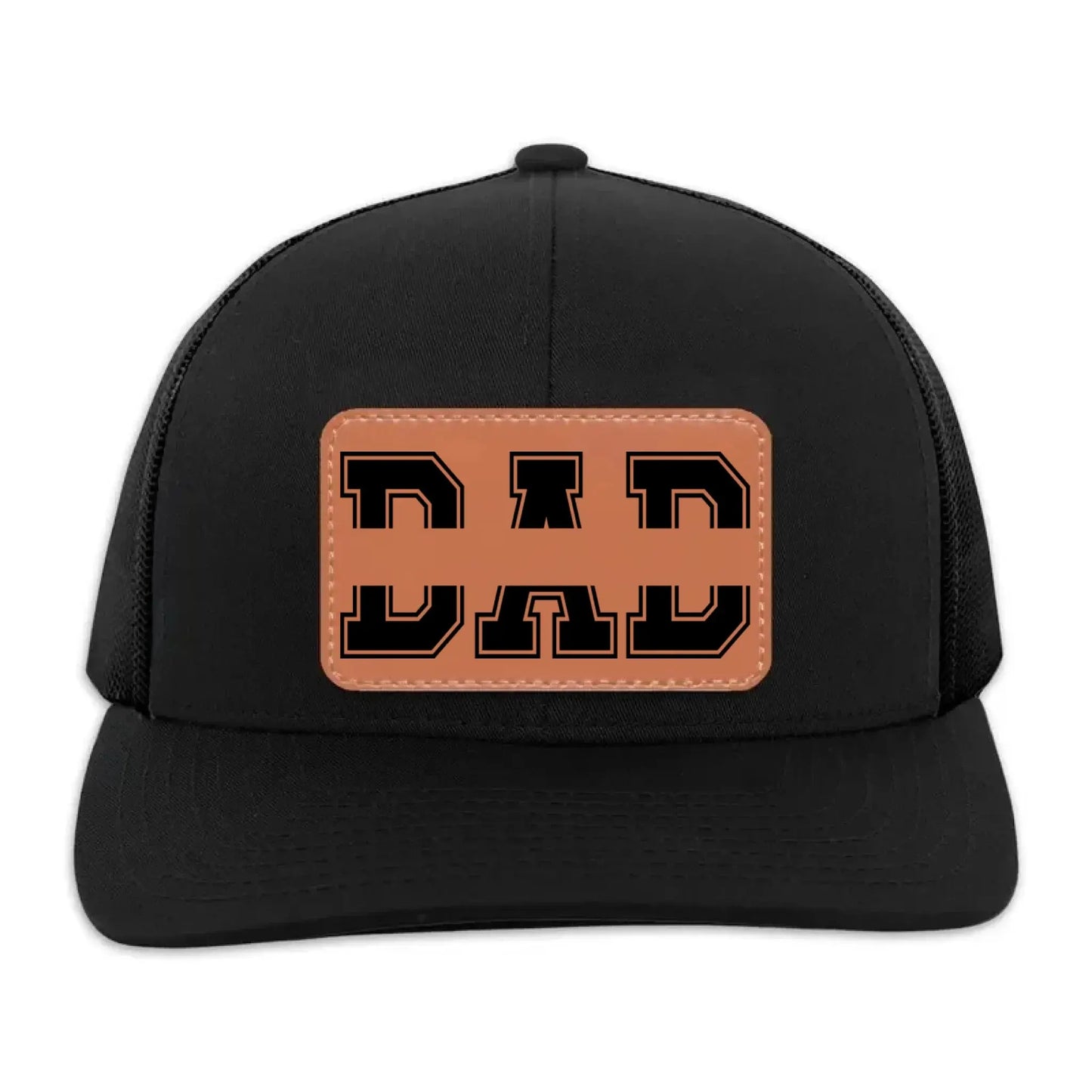 Custom Kids’ Names Dad Grandpa Trucker Hat – Personalized Leather Patch Cap, Father’s Day Gift for Him, Husband, Daddy or Papa Ezcustomize