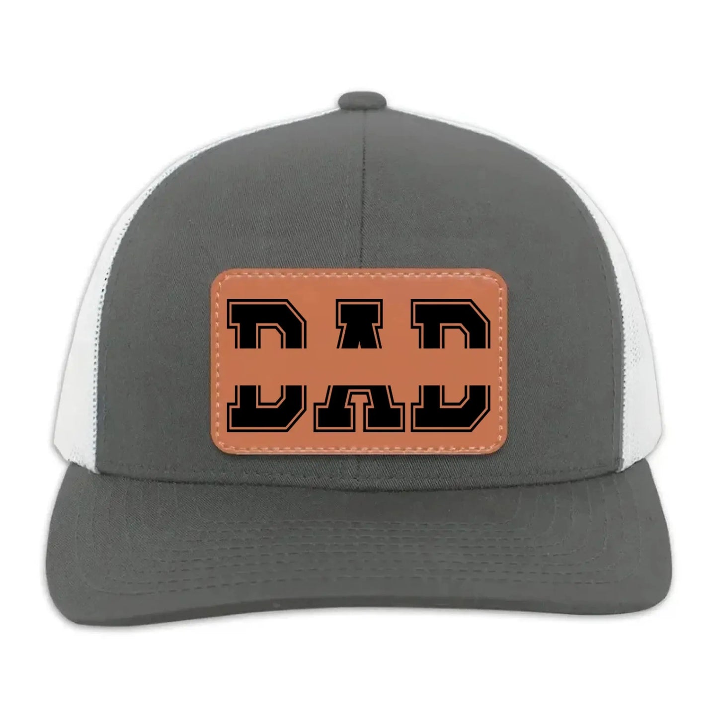 Custom Kids’ Names Dad Grandpa Trucker Hat – Personalized Leather Patch Cap, Father’s Day Gift for Him, Husband, Daddy or Papa Ezcustomize