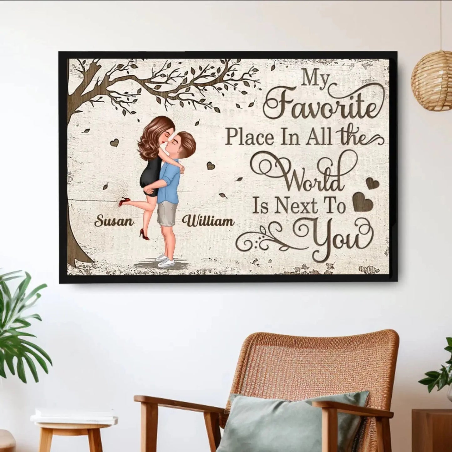 Custom Love Memory Print – Personalized Poster/Canvas – Romantic Gift for Couples to Celebrate Love & Special Moments Ezcustomize