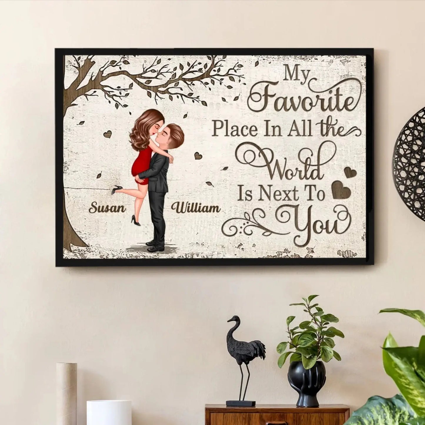 Custom Love Memory Print – Personalized Poster/Canvas – Romantic Gift for Couples to Celebrate Love & Special Moments Ezcustomize