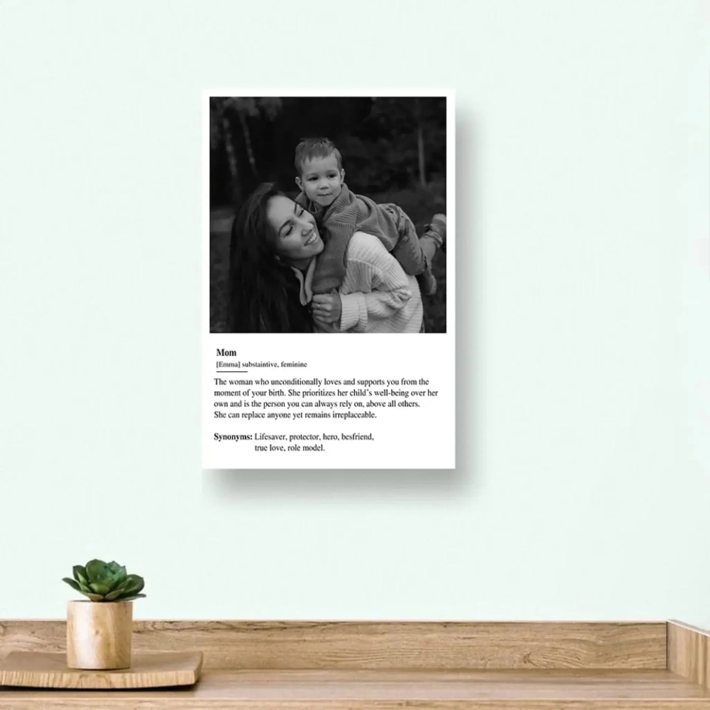 Custom Mom Definition Photo Art – Personalized Poster/Canvas – Gift for Mom on Birthday, Anniversary & Mother’s Day Ezcustomize