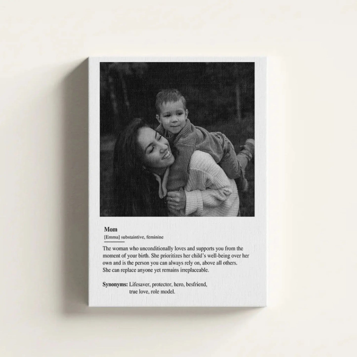 Custom Mom Definition Photo Art – Personalized Poster/Canvas – Gift for Mom on Birthday, Anniversary & Mother’s Day Ezcustomize