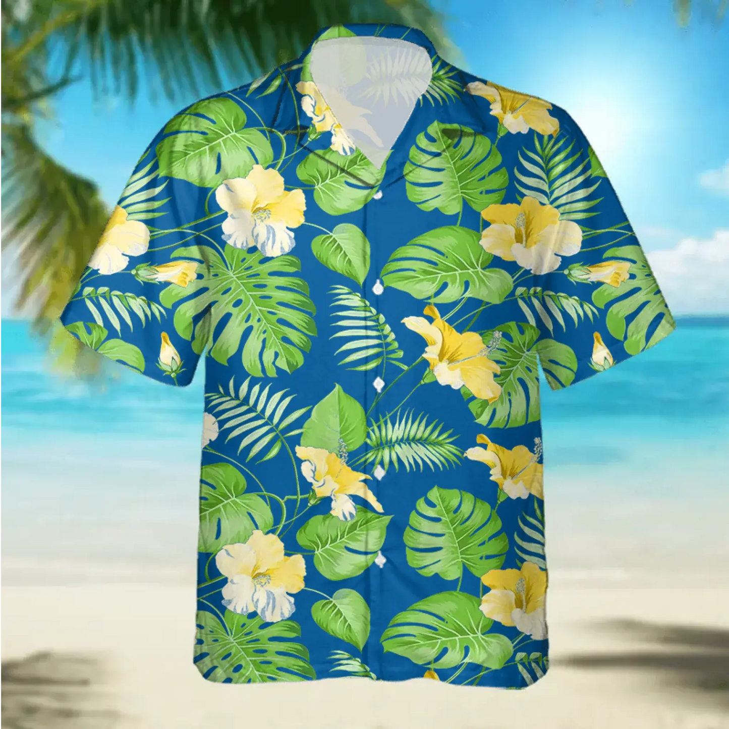Custom Face Funny Photo Tropical Hibiscus Hawaii Tribal For Men, Women - Custom Photo Hawaiian Shirts