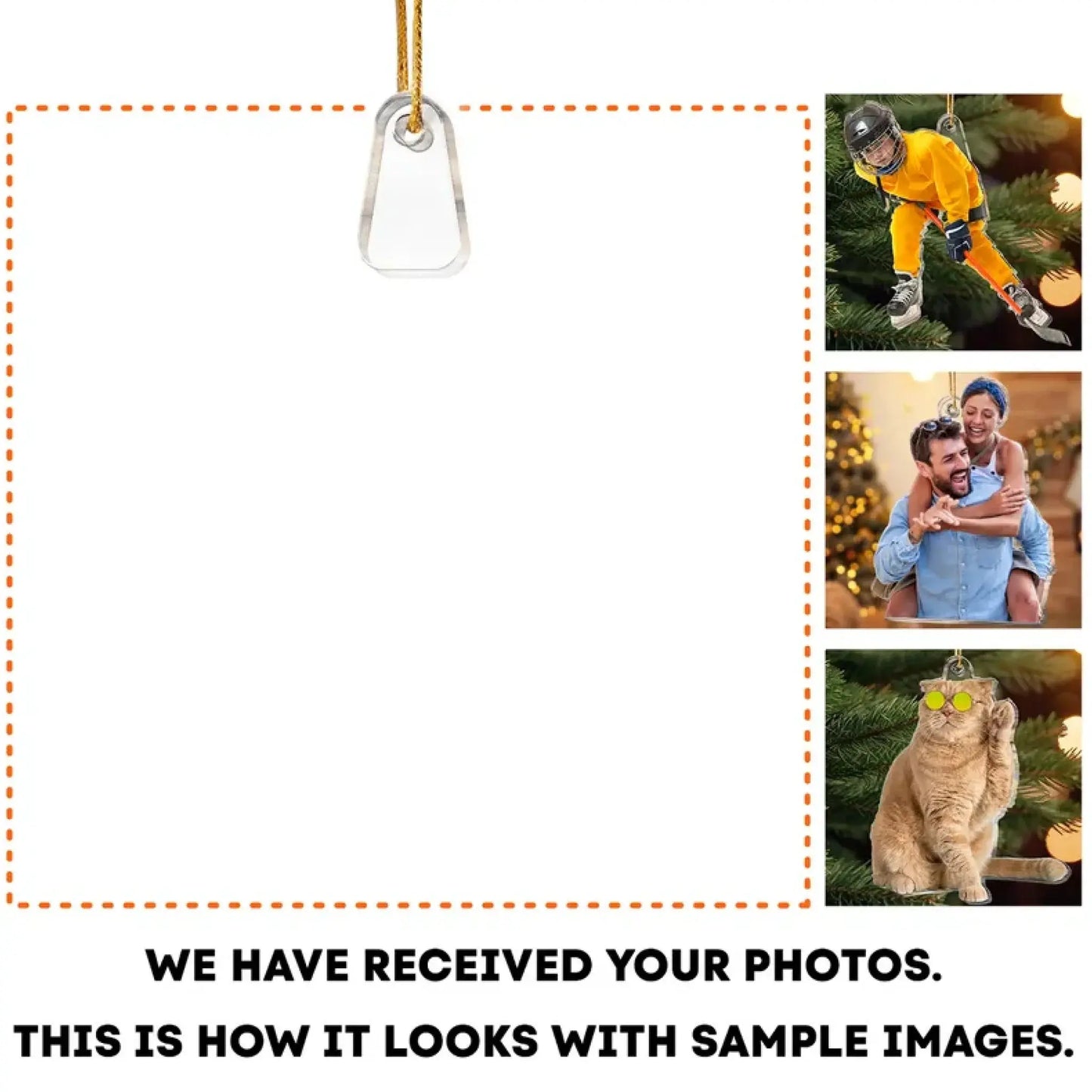 Custom Pet Photo Ornament – Personalized Acrylic Christmas Gift for Dog & Cat Lovers, Pet Memorial Keepsake for Pet Owners Ezcustomize