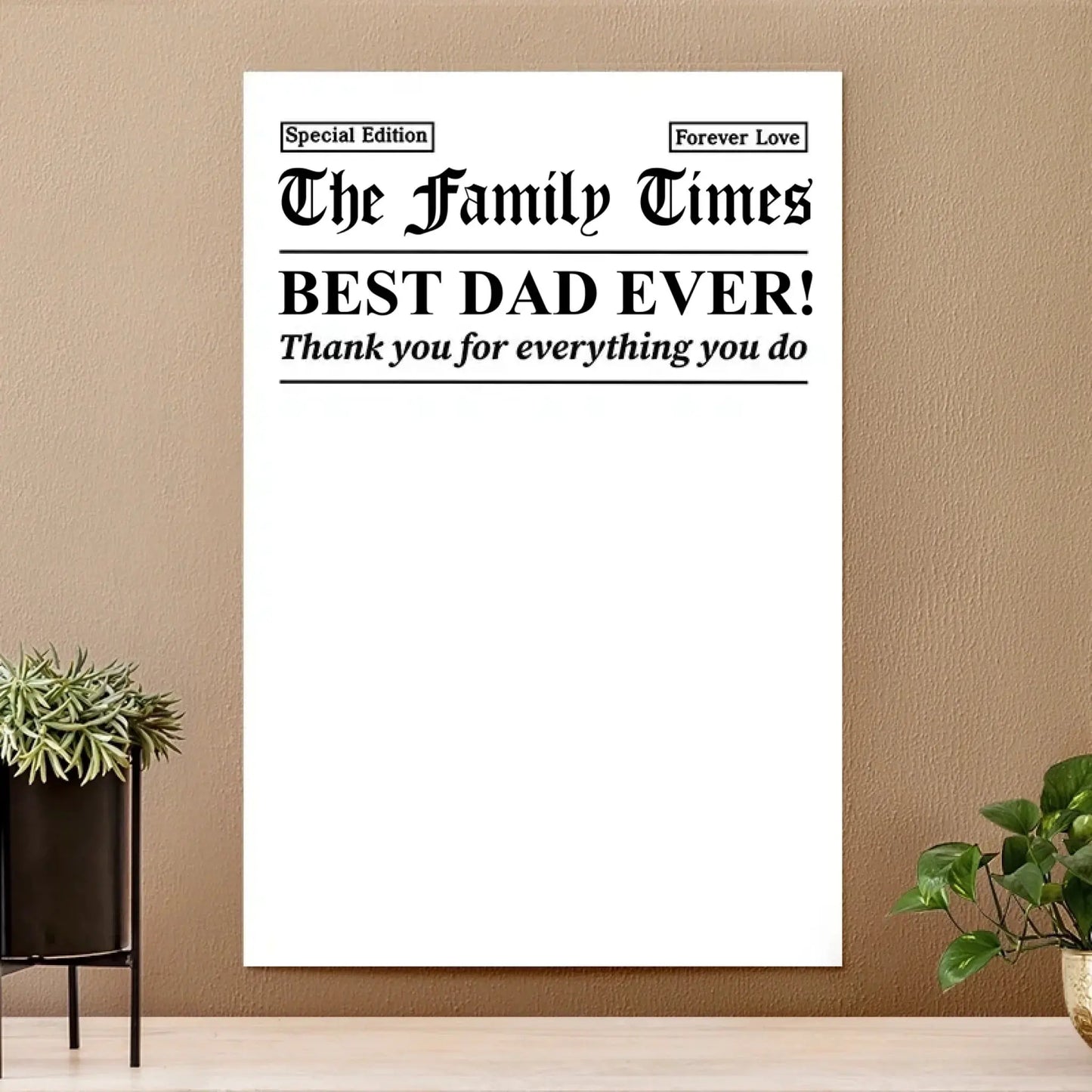 Custom Photo Best Mom Dad Ever Newspaper Theme – Personalized Family Poster Wall Art Print – Unique Mother’s Day, Father’s Day & Birthday Gift Ezcustomize