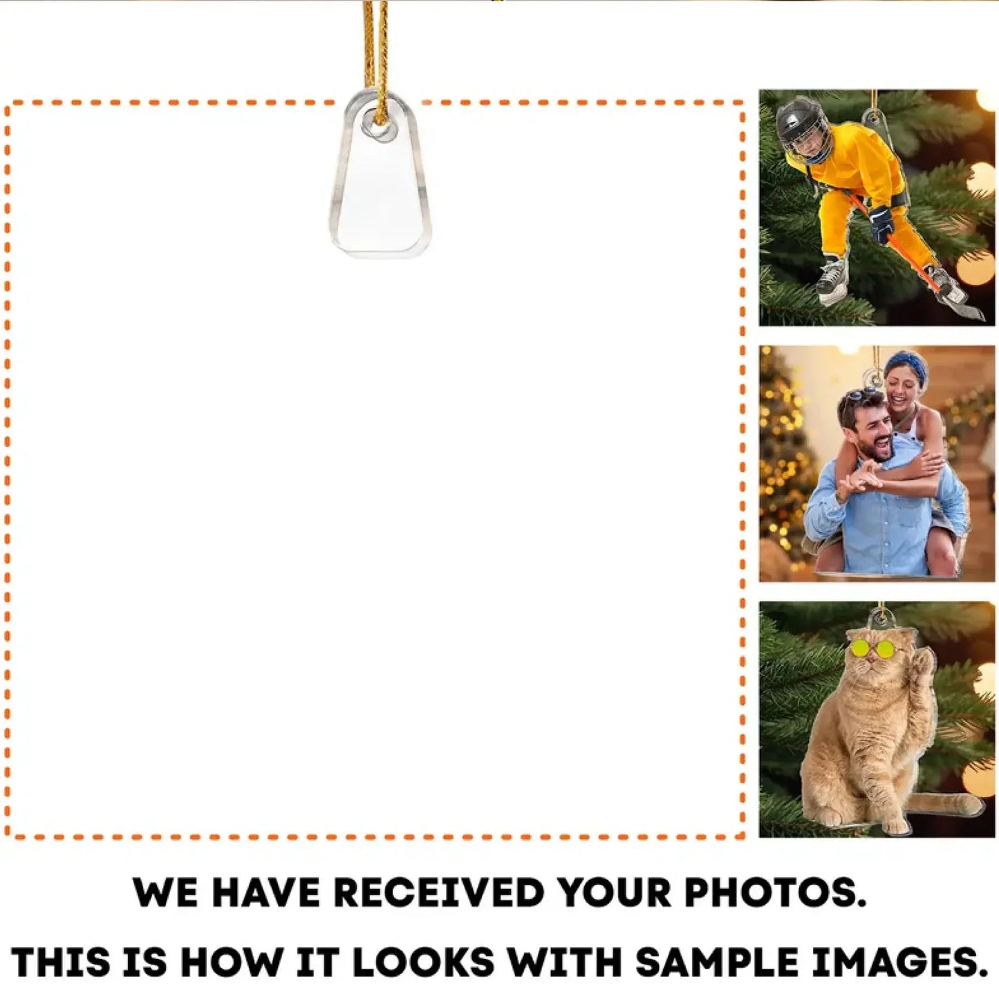 Custom Photo Family Ornament – Personalized Acrylic Christmas Tree Decoration Gift for Holidays Ezcustomize