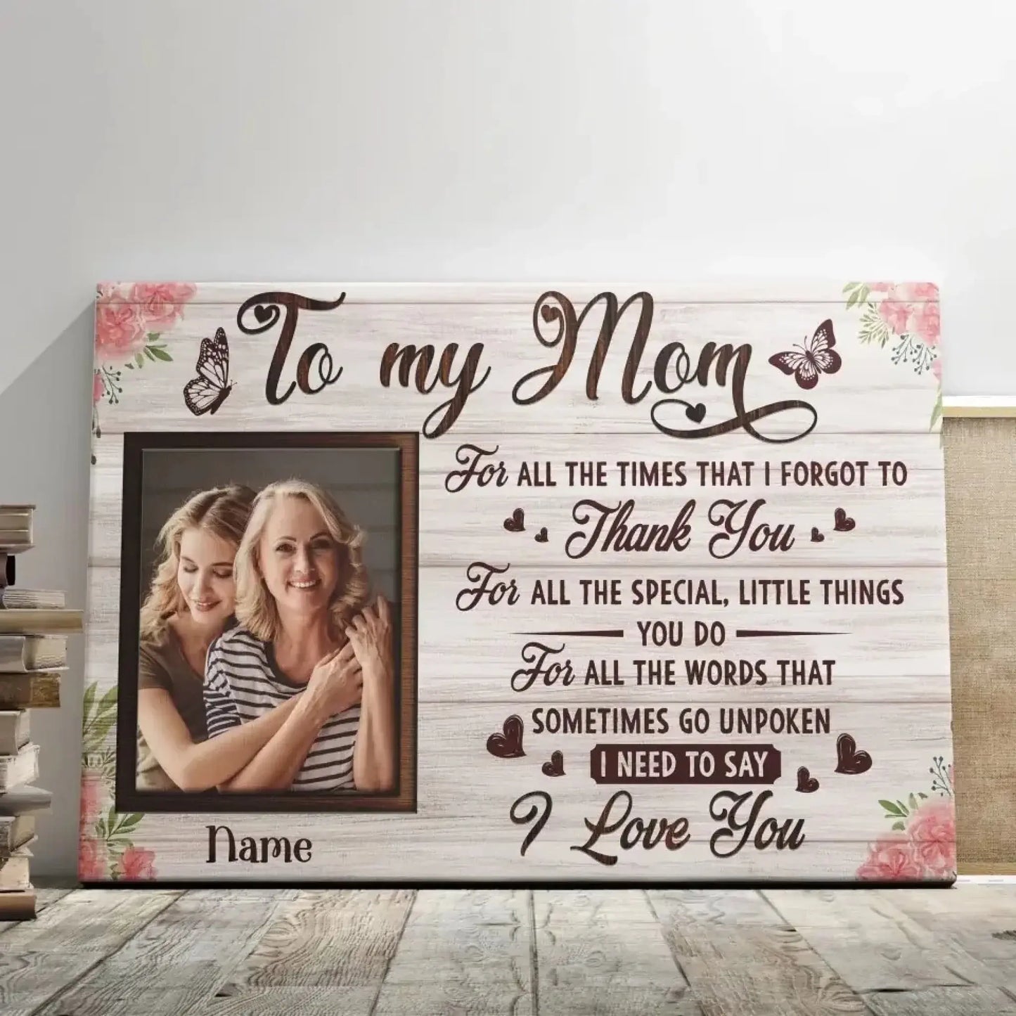Custom Photo Mother & Daughter Art – Personalized Poster/Canvas – Creative Mother’s Day Gift for Mom or Daughter Ezcustomize
