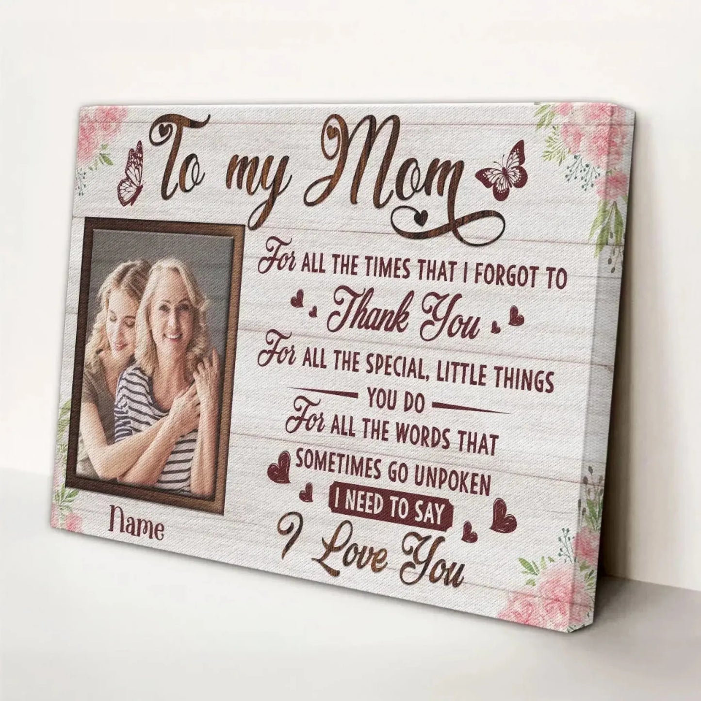Custom Photo Mother & Daughter Art – Personalized Poster/Canvas – Creative Mother’s Day Gift for Mom or Daughter Ezcustomize