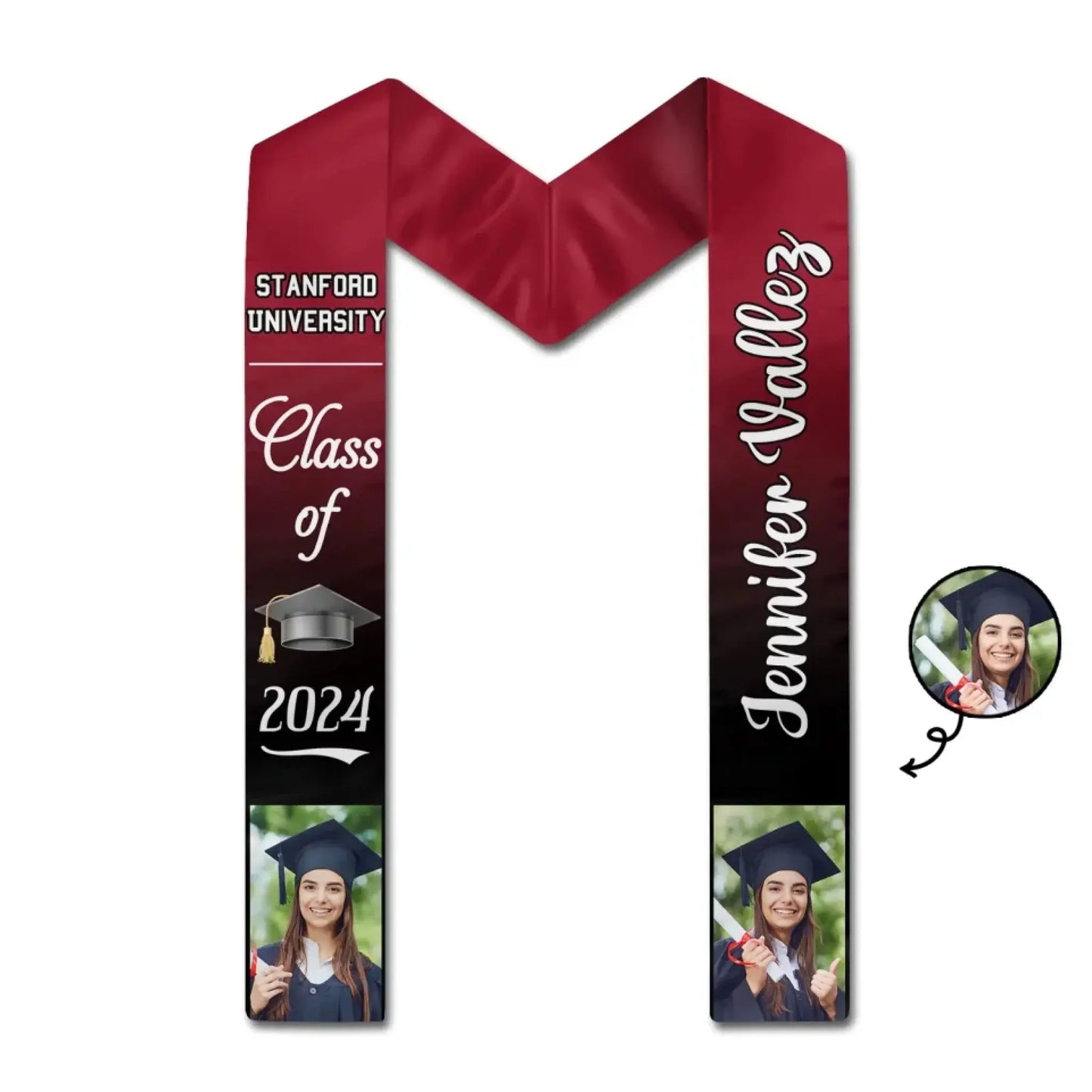 Custom Photo Proud Graduate Of The Class - Graduation Gift - Personalized Stoles Ezcustomize