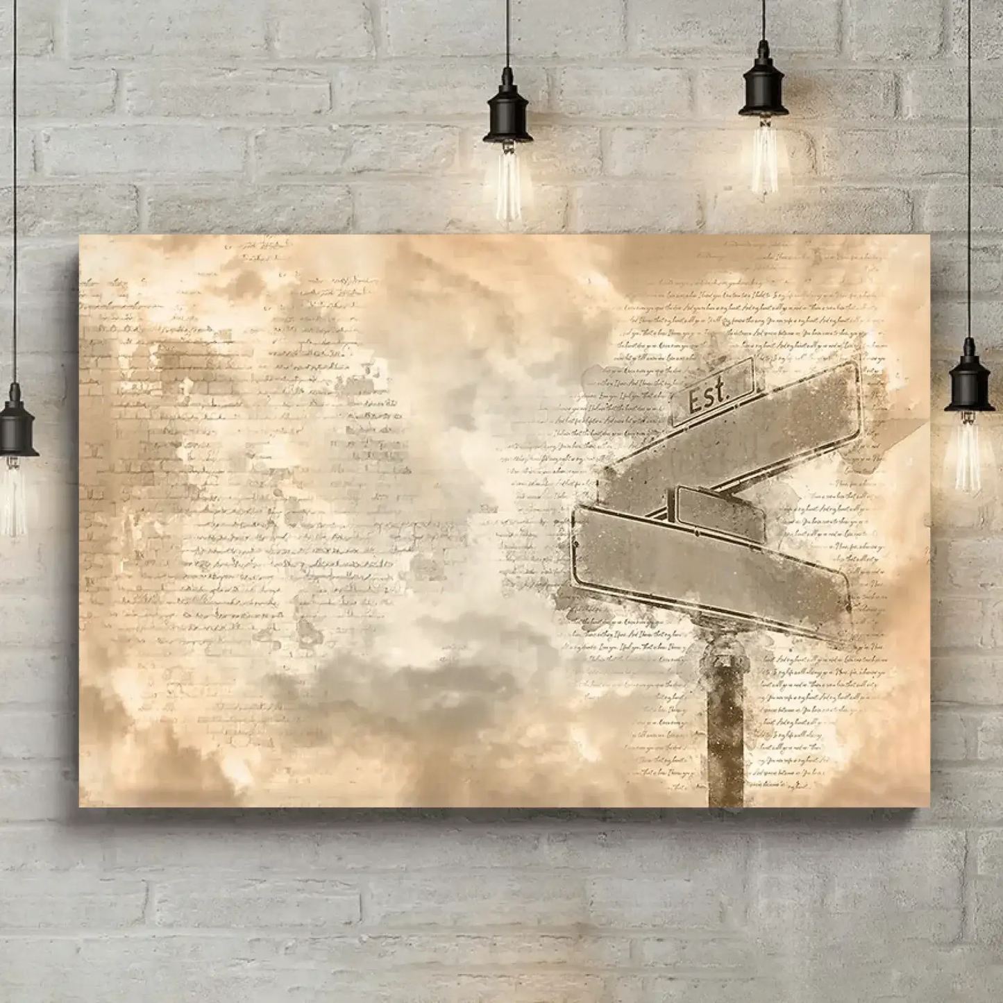 Custom Photo Street Sign Poster – Personalized Couple Canvas with Names & Date, Wedding or Anniversary Gift for Him or Her Ezcustomize
