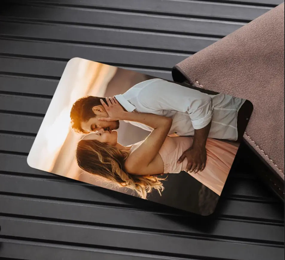 Custom Photo Wallet Insert Card - Personalized Double-Sided Aluminum Wallet Card - Gift for Husband, Boyfriend, Dad or Grandpa | Valetine's day, Birthdays, Father's Day, or any occasion Ezcustomize