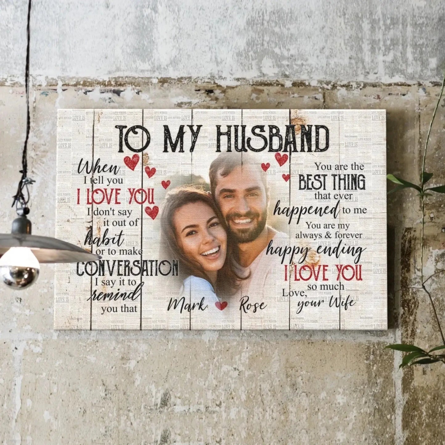 Custom Photo & Name Love Scene – Personalized Poster/Canvas – Anniversary Gift for Husband, Romantic Gift for Him Ezcustomize