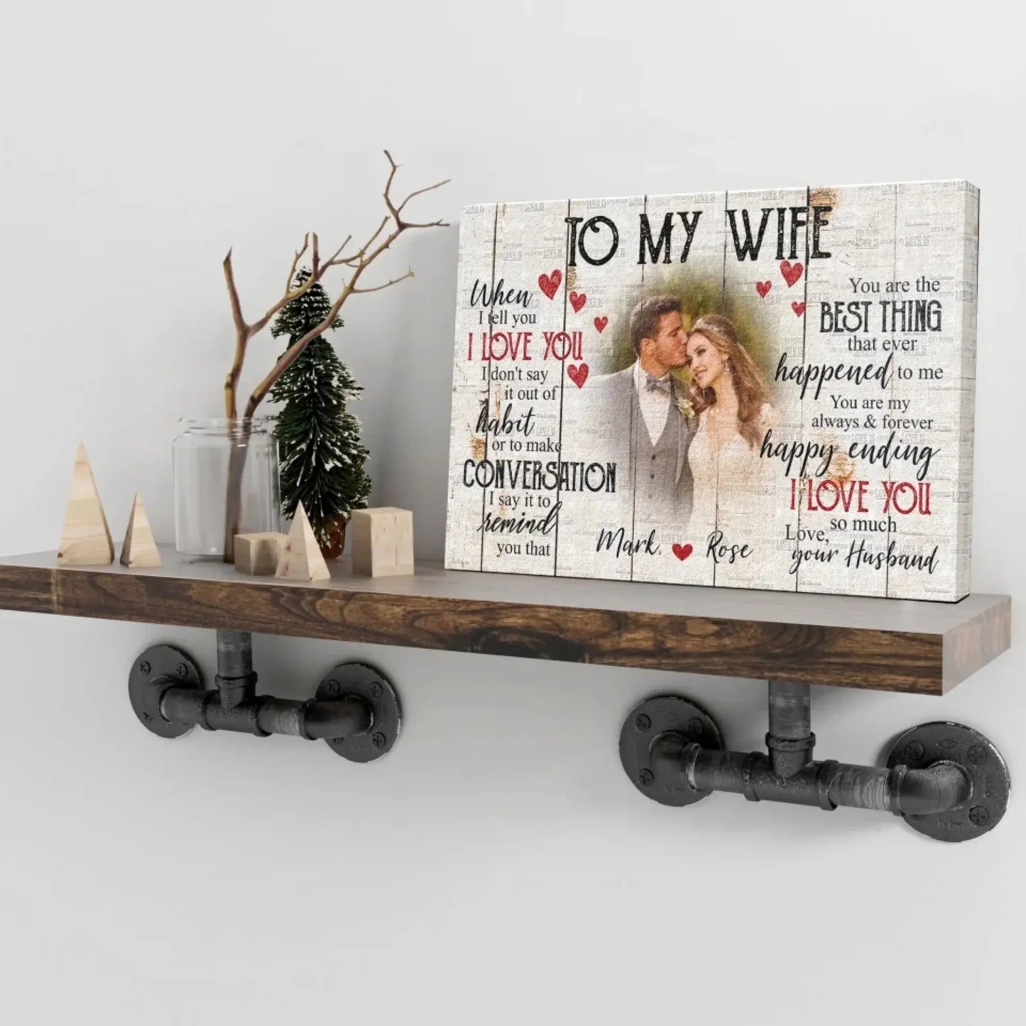 Custom Photo & Name Love Scene – Personalized Poster/Canvas – Anniversary Gift for Wife, Romantic Gift for Her Ezcustomize