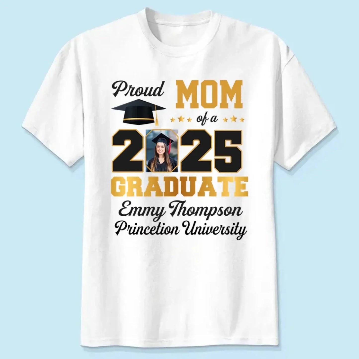 Custom Photo "Congratulations On Your Graduation" – Family Personalized Unisex T-Shirt, Premium Tee, or Hoodie, Graduation Gift for Siblings, Brothers, Sisters & Family Members Ezcustomize