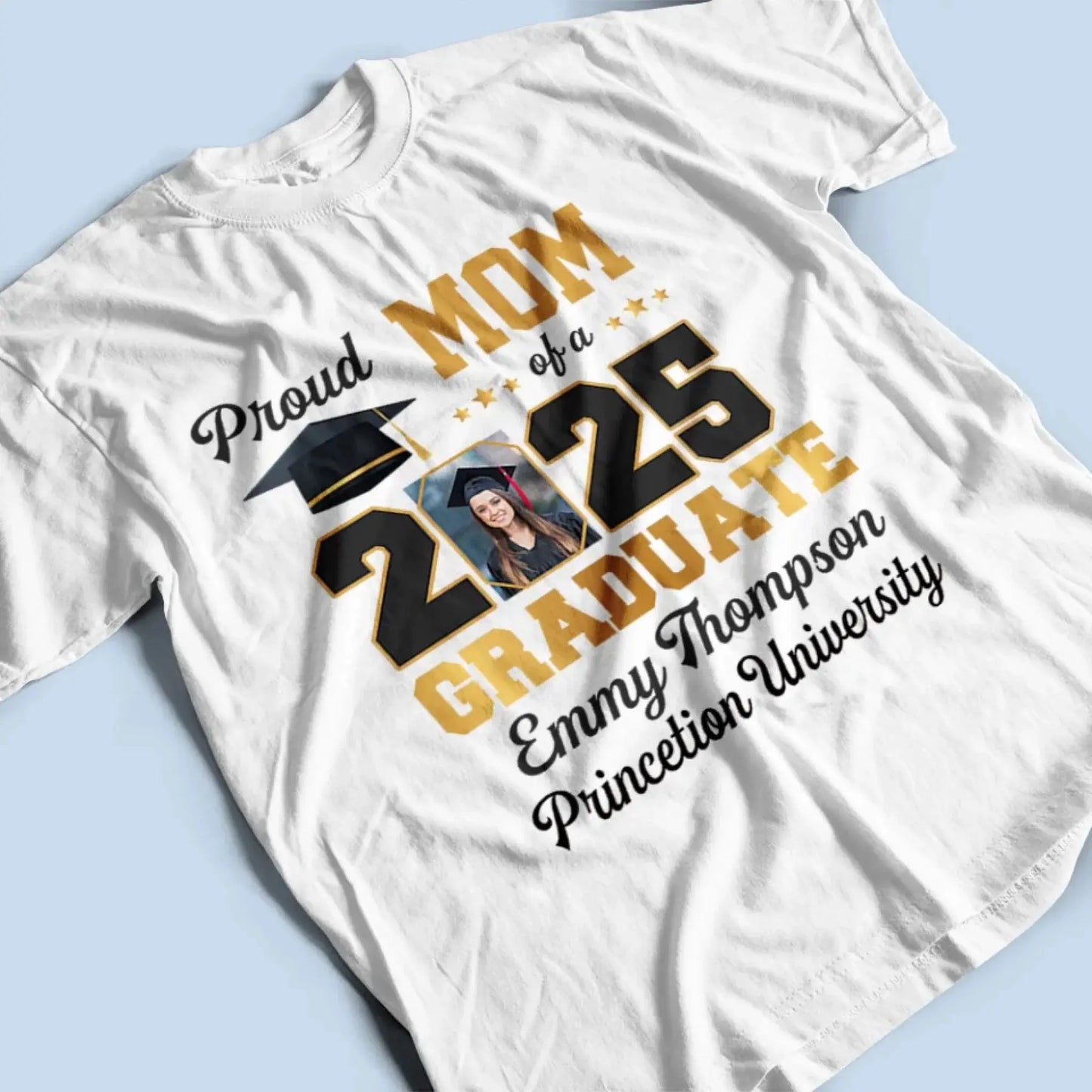 Custom Photo "Congratulations On Your Graduation" – Family Personalized Unisex T-Shirt, Premium Tee, or Hoodie, Graduation Gift for Siblings, Brothers, Sisters & Family Members Ezcustomize