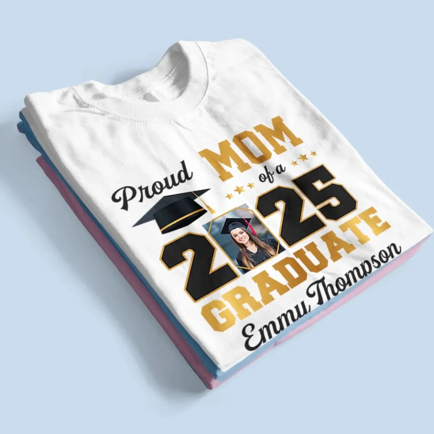 Custom Photo "Congratulations On Your Graduation" – Family Personalized Unisex T-Shirt, Premium Tee, or Hoodie, Graduation Gift for Siblings, Brothers, Sisters & Family Members Ezcustomize