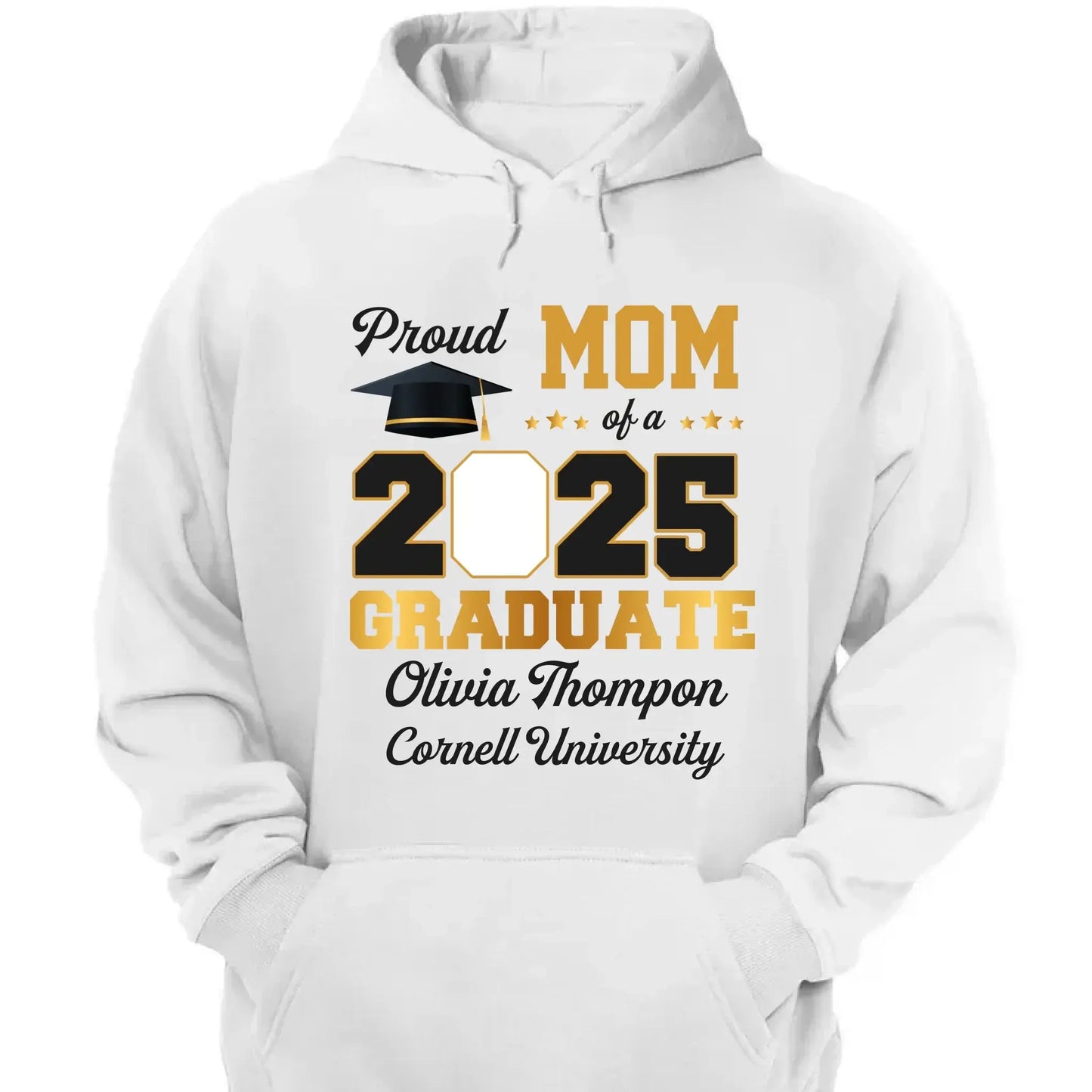 Custom Photo "Congratulations On Your Graduation" – Family Personalized Unisex T-Shirt, Premium Tee, or Hoodie, Graduation Gift for Siblings, Brothers, Sisters & Family Members Ezcustomize