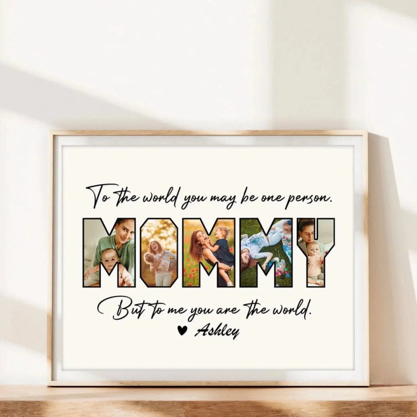 Custom Photo "Happy Mother’s Day Mom – To Us, You Are the World" Family Picture Frame – Personalized Gift for Mom Ezcustomize