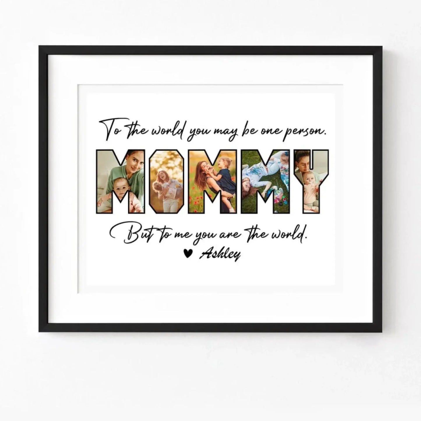 Custom Photo "Happy Mother’s Day Mom – To Us, You Are the World" Family Picture Frame – Personalized Gift for Mom Ezcustomize