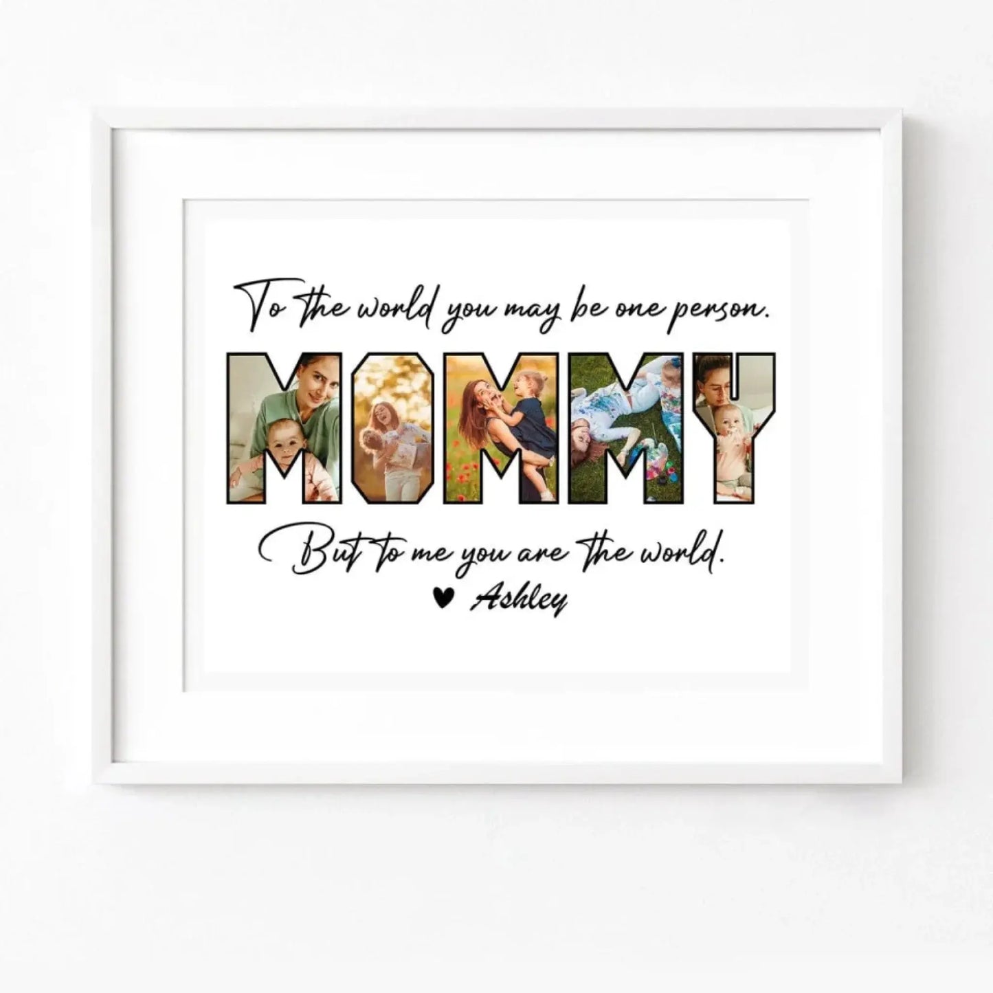 Custom Photo "Happy Mother’s Day Mom – To Us, You Are the World" Family Picture Frame – Personalized Gift for Mom Ezcustomize