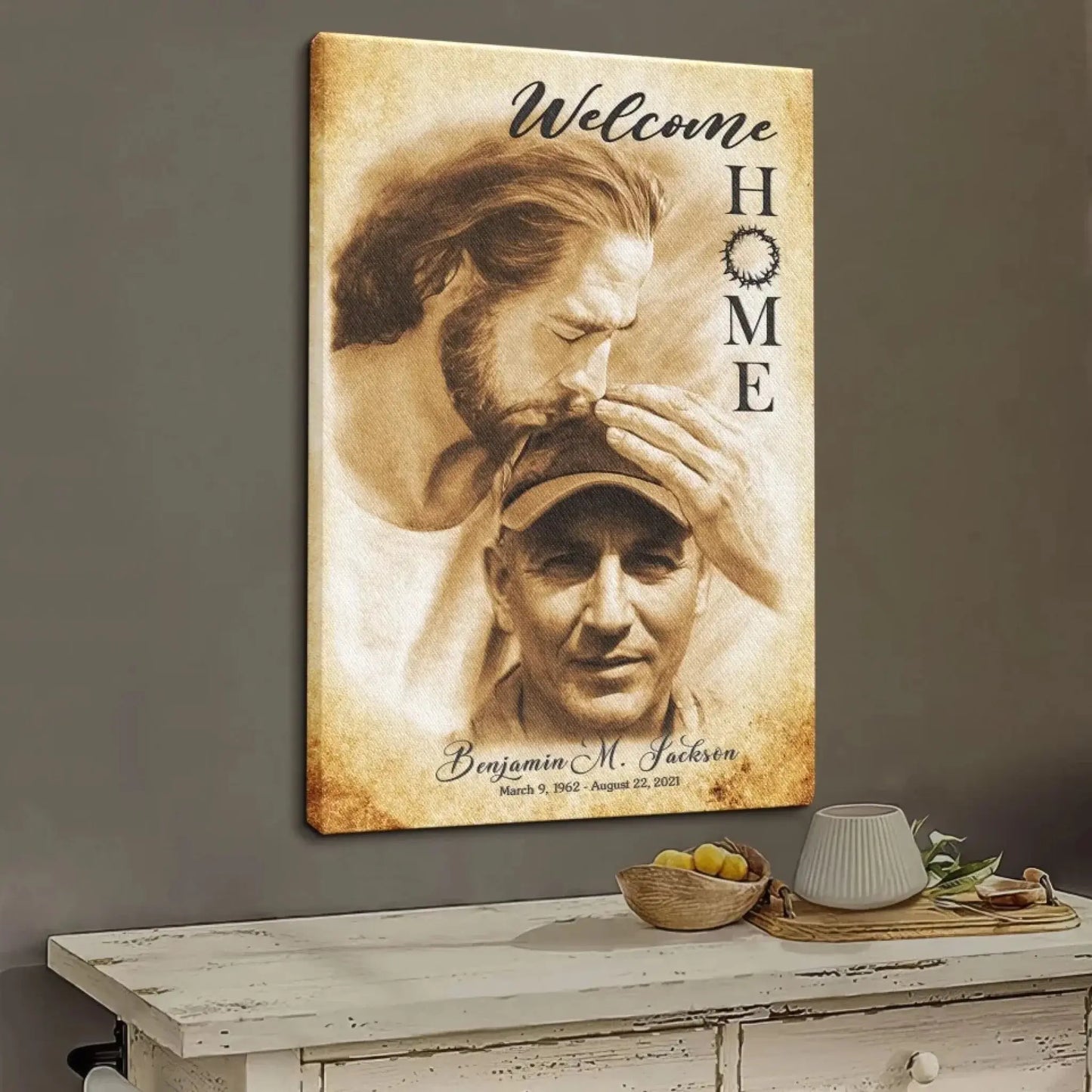 Custom Photo "Remembering You With Love" Memorial Art – Personalized Vertical Poster/Canvas – Sympathy Gift for Family Members & Pet Lovers Ezcustomize