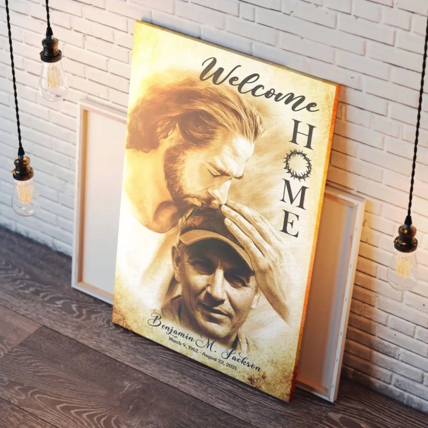 Custom Photo "Remembering You With Love" Memorial Art – Personalized Vertical Poster/Canvas – Sympathy Gift for Family Members & Pet Lovers Ezcustomize