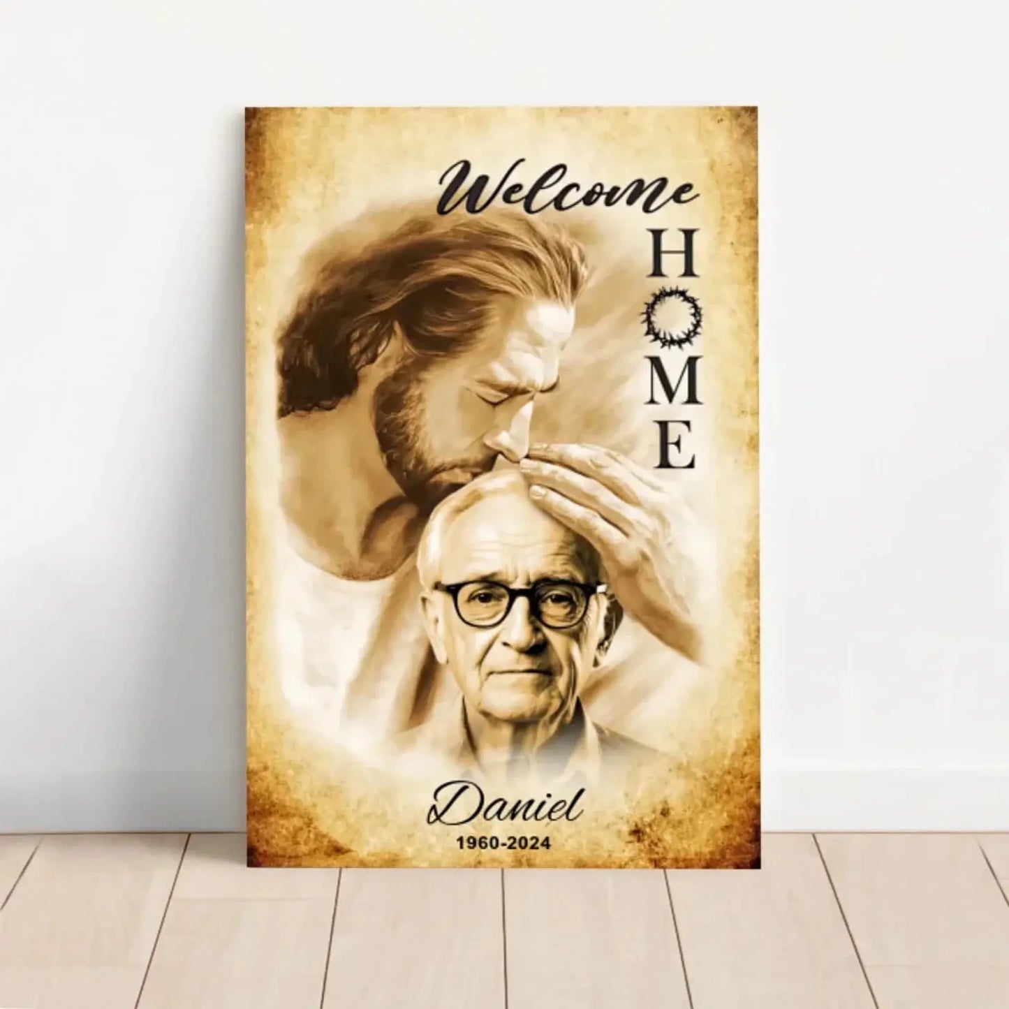 Custom Photo "Remembering You With Love" Memorial Art – Personalized Vertical Poster/Canvas – Sympathy Gift for Family Members & Pet Lovers Ezcustomize