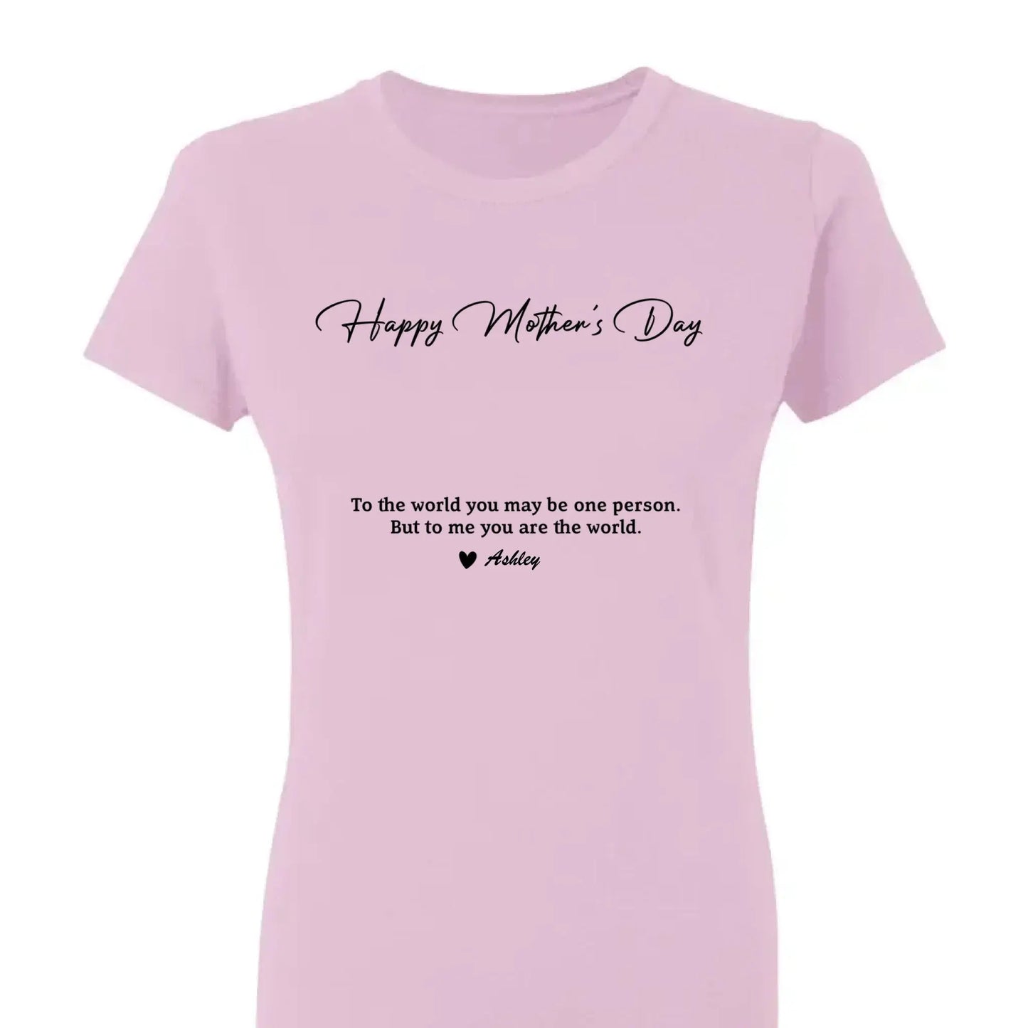 Custom Photo “To My World” Shirt – Personalized T-Shirt for Mom – Bright & Loving Mother’s Day Gift from Kids or Family Ezcustomize