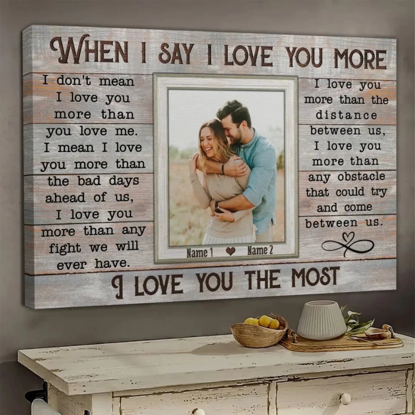 Custom Photo "When I Say I Love You More" – Personalized Poster/Canvas – Anniversary & Couple Gift Ezcustomize