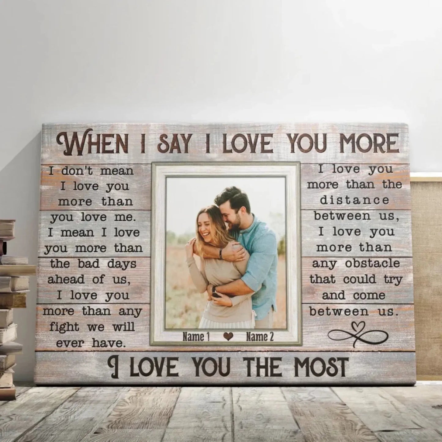 Custom Photo "When I Say I Love You More" – Personalized Poster/Canvas – Anniversary & Couple Gift Ezcustomize