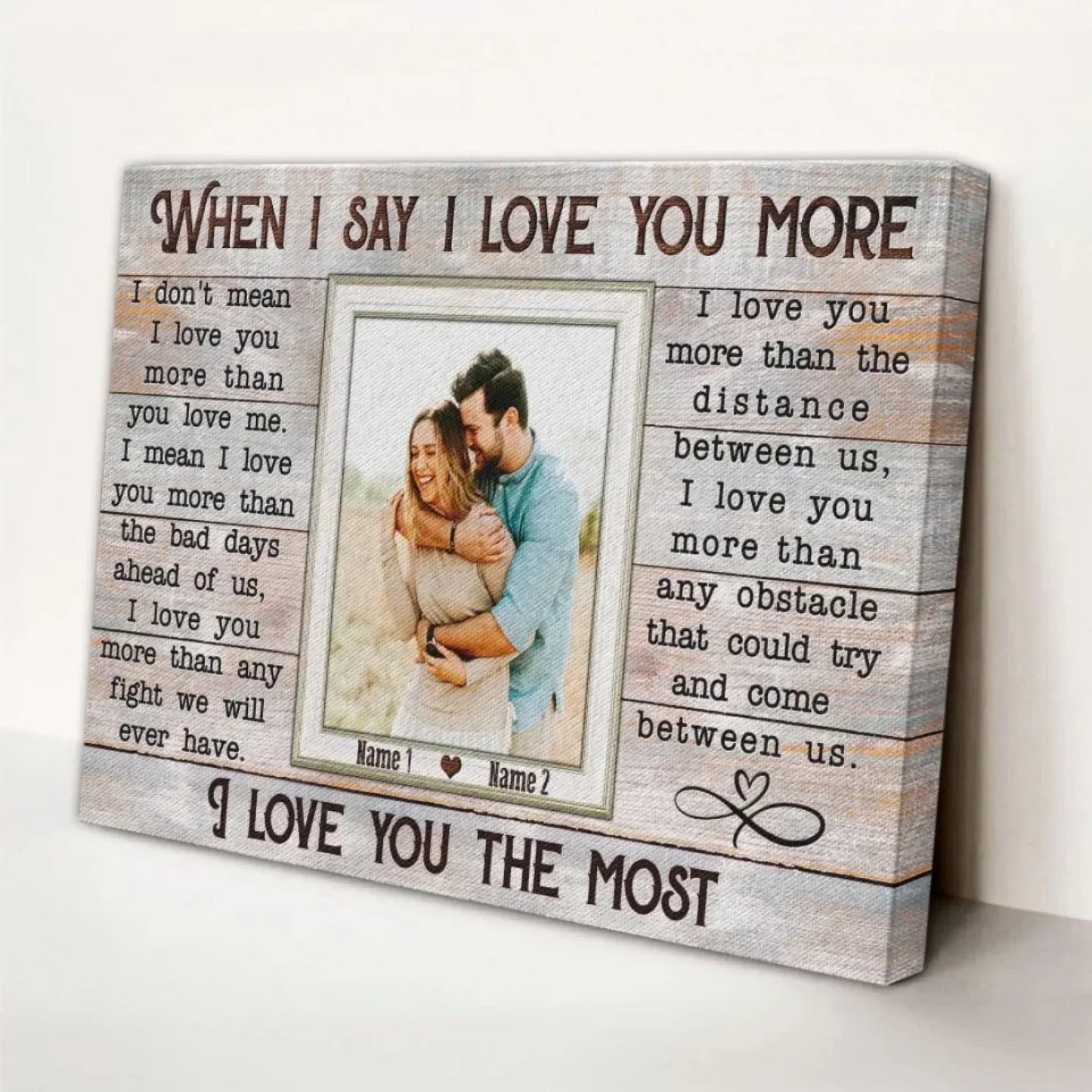 Custom Photo "When I Say I Love You More" – Personalized Poster/Canvas – Anniversary & Couple Gift Ezcustomize