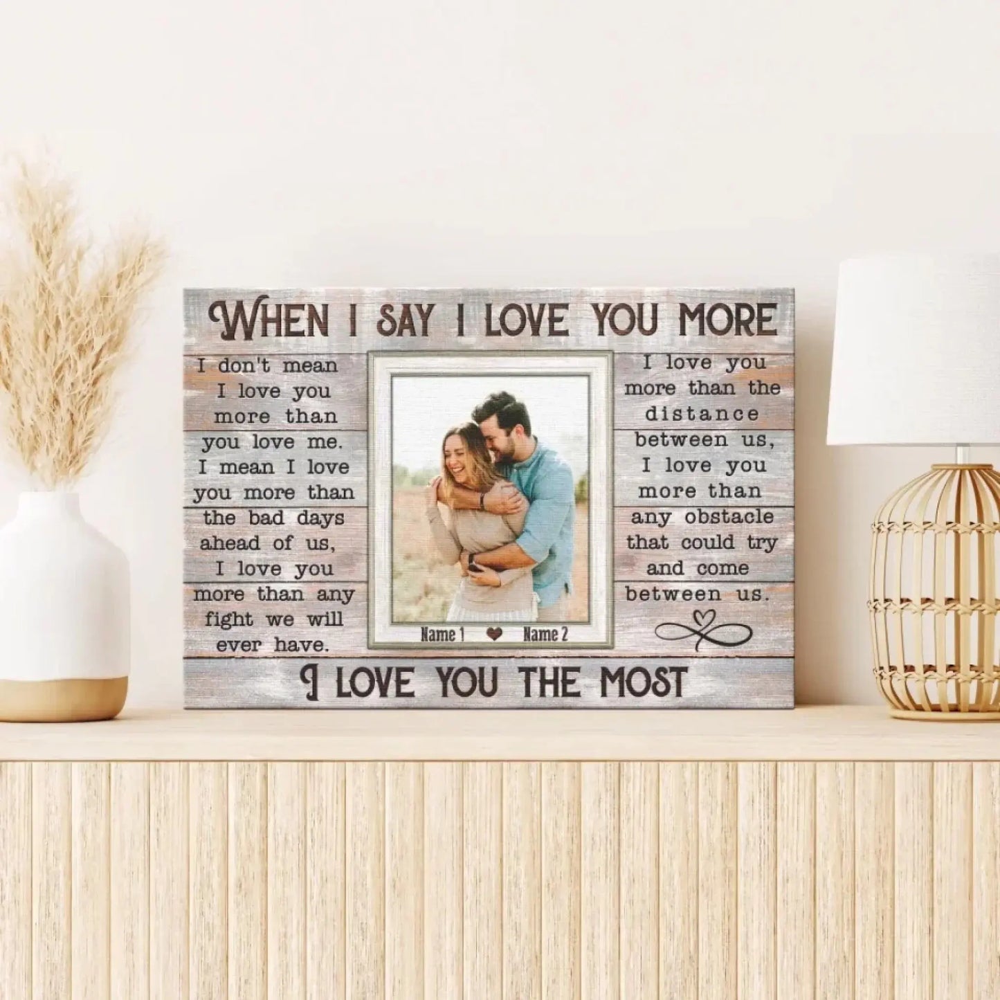 Custom Photo "When I Say I Love You More" – Personalized Poster/Canvas – Anniversary & Couple Gift Ezcustomize