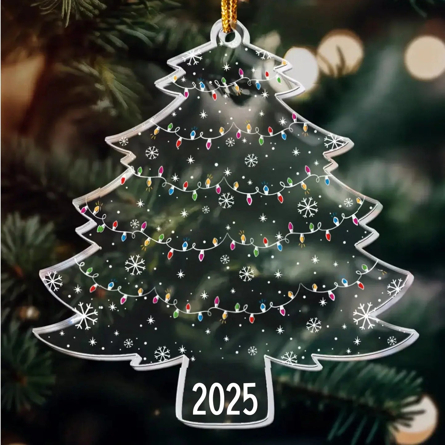 Custom Photo on Christmas Tree – Personalized Acrylic Ornament – Unique Holiday Gift for Couples, Family & Friends Ezcustomize
