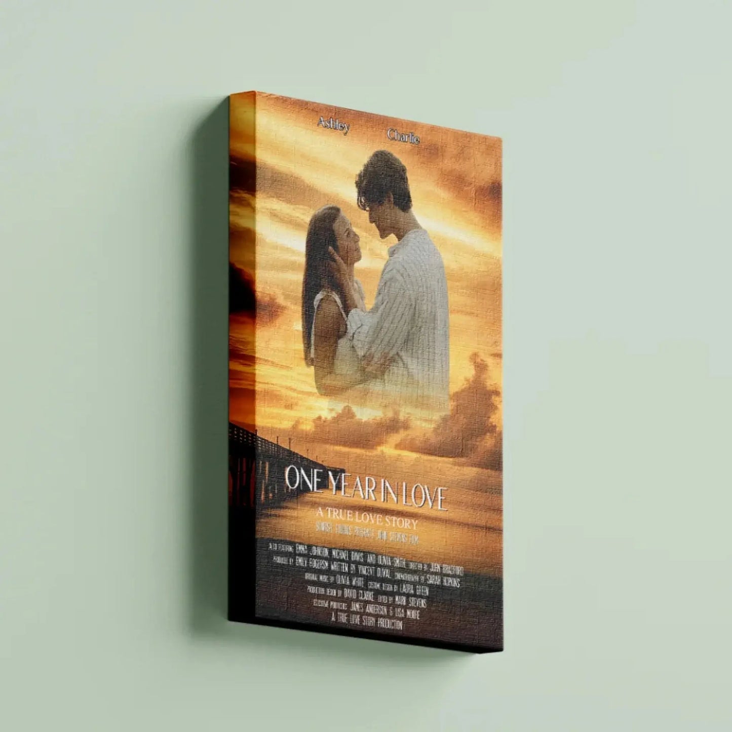 Custom Sunset Movie Poster Canvas – Personalized Wall Art with Custom Title for Couples & Best Friends, Romantic Gift for Anniversaries, Valentine's Day & More Ezcustomize