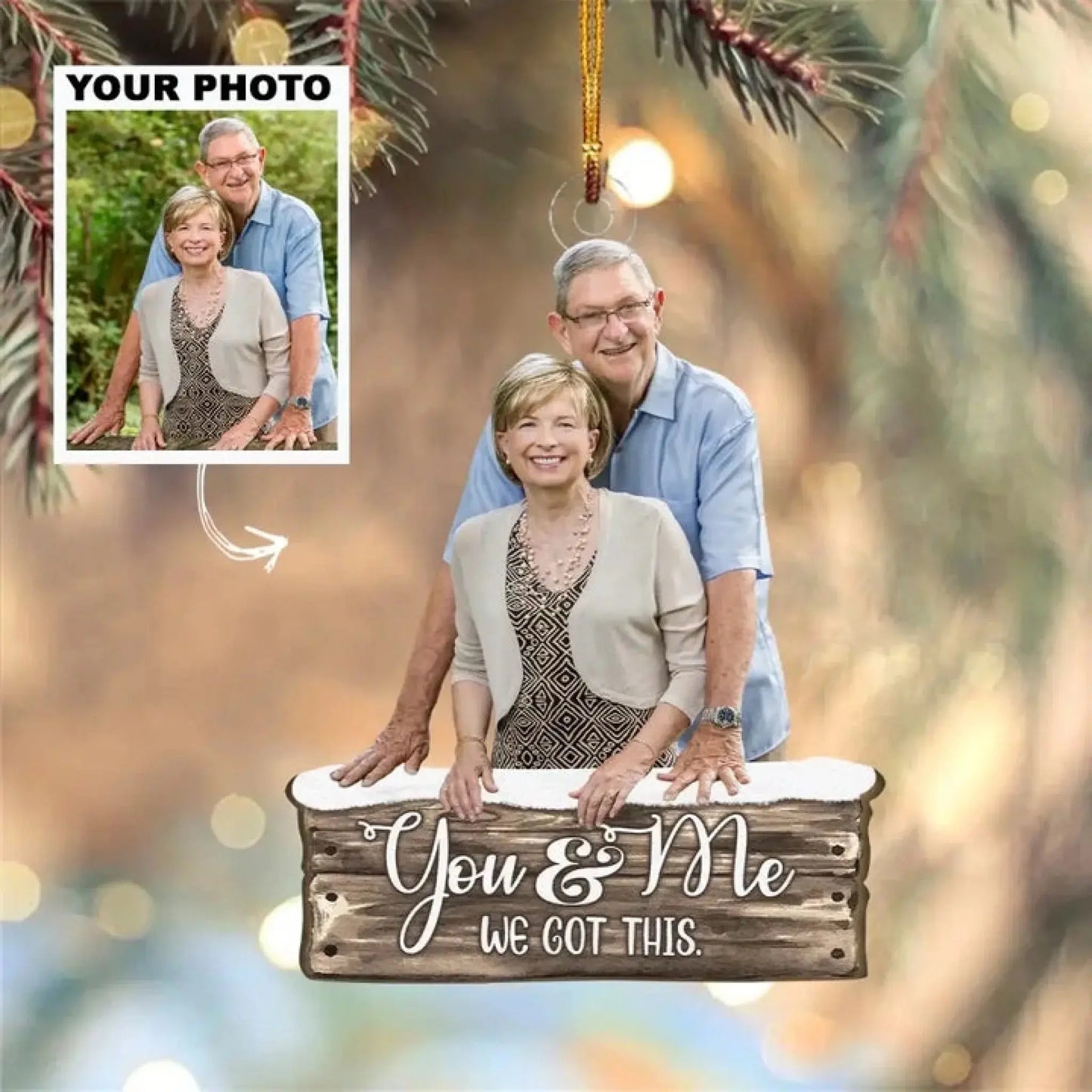 Custom Wedding Photo Ornament – Personalized Acrylic Christmas Keepsake for Couples, Bride & Groom, Husband & Wife Ezcustomize