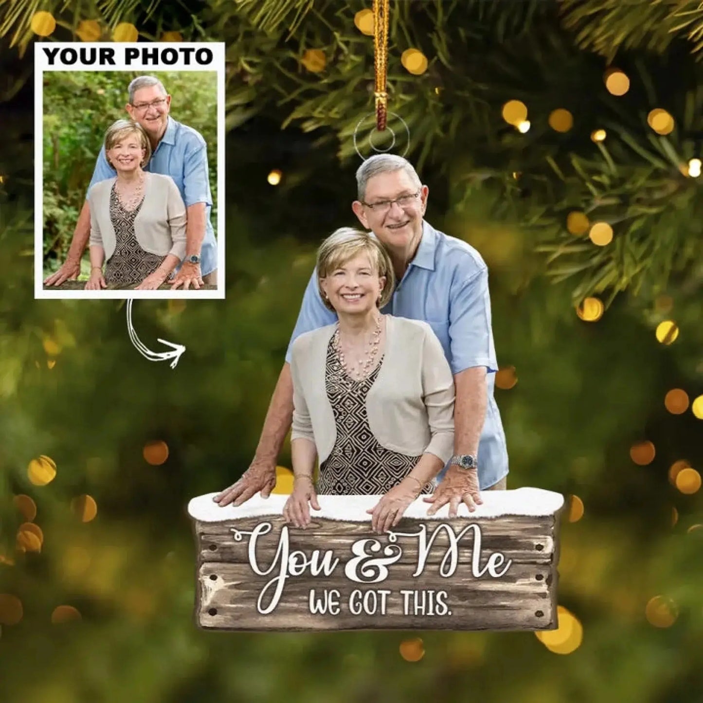 Custom Wedding Photo Ornament – Personalized Acrylic Christmas Keepsake for Couples, Bride & Groom, Husband & Wife Ezcustomize
