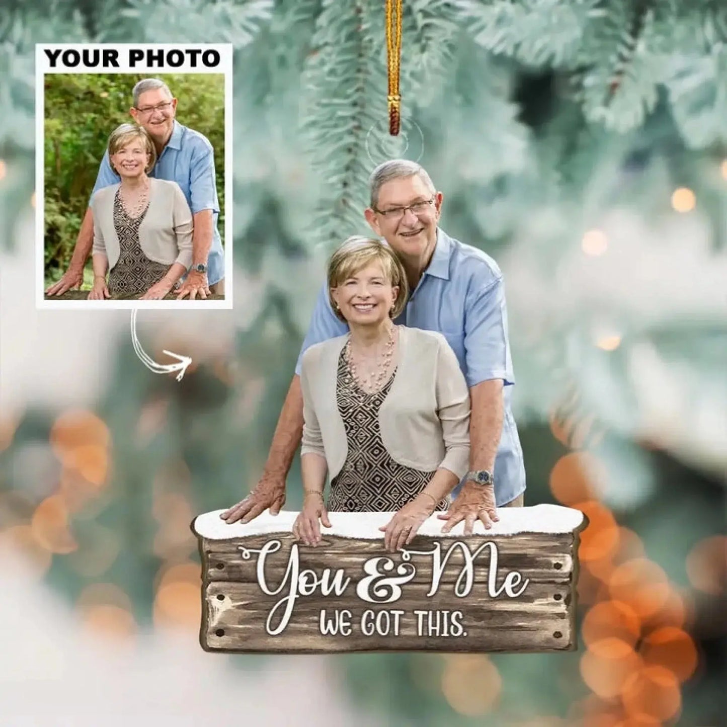 Custom Wedding Photo Ornament – Personalized Acrylic Christmas Keepsake for Couples, Bride & Groom, Husband & Wife Ezcustomize