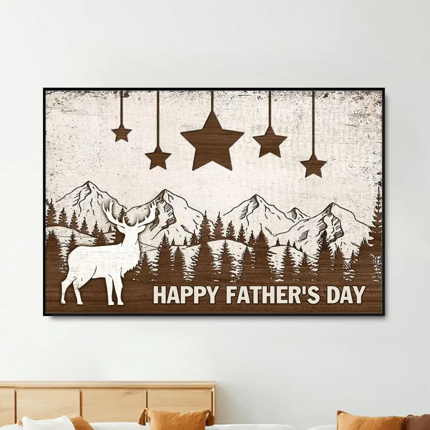 Custom Wooden Star Map Poster/Canvas – Personalized Gift for Dad & Grandpa, Horizontal Wall Art, Unique Family Keepsake, Perfect Home Decor Ezcustomize