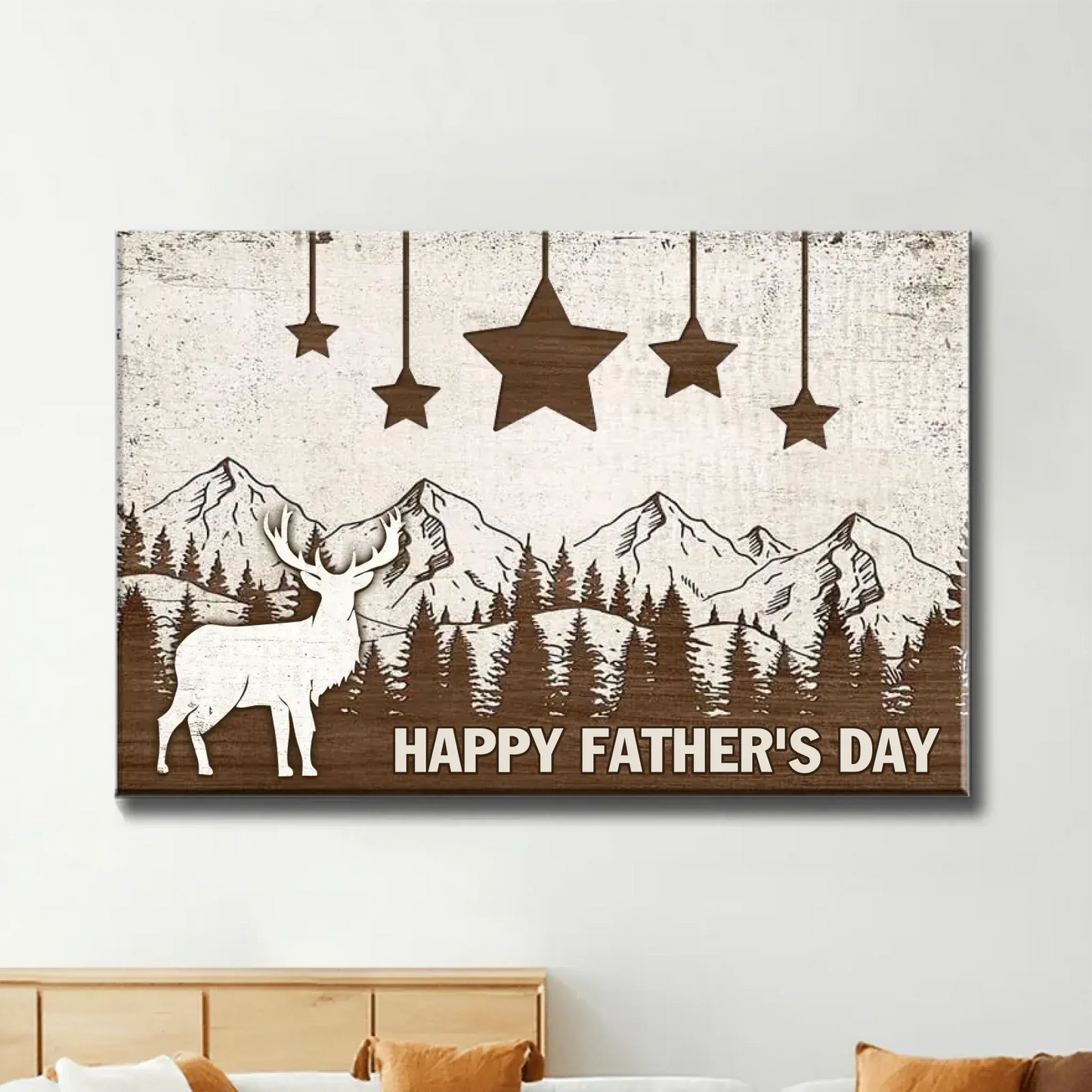 Custom Wooden Star Map Poster/Canvas – Personalized Gift for Dad & Grandpa, Horizontal Wall Art, Unique Family Keepsake, Perfect Home Decor Ezcustomize